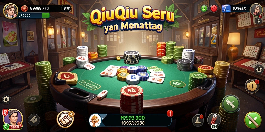 Tampilan gameplay QiuQiu yang mendebarkan dan seru.