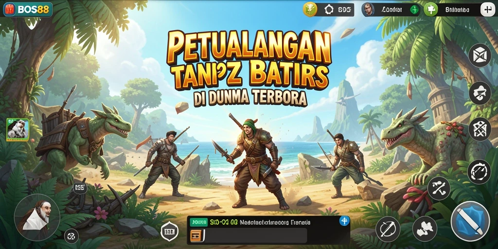 Screenshot permainan BOS88 menampilkan petualangan seru di dunia terbuka yang luas.
