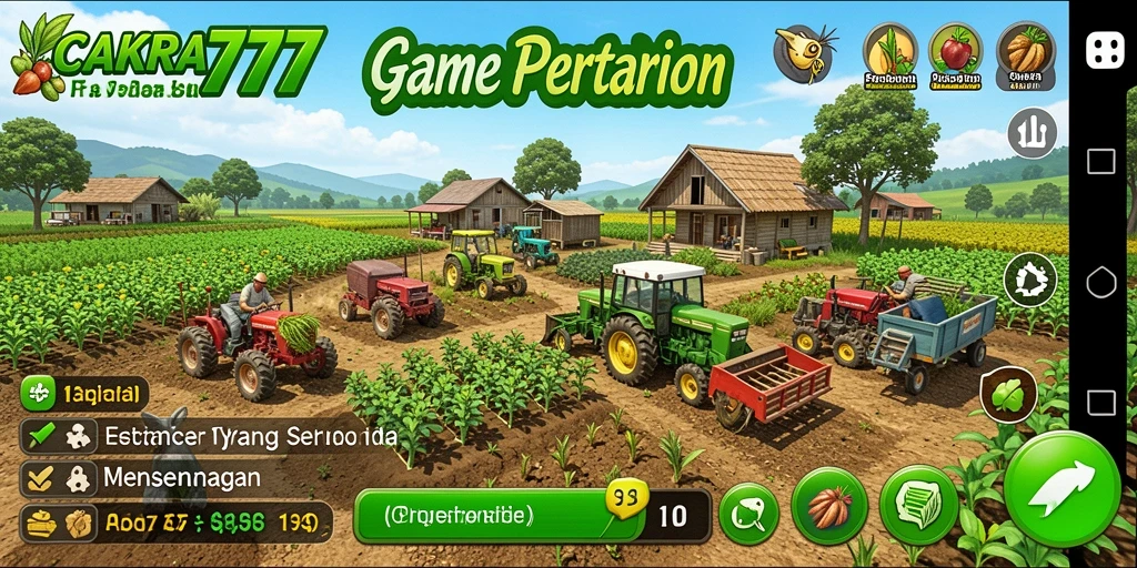 Tampilan gameplay CAKRA777 saat bertani yang menawan.