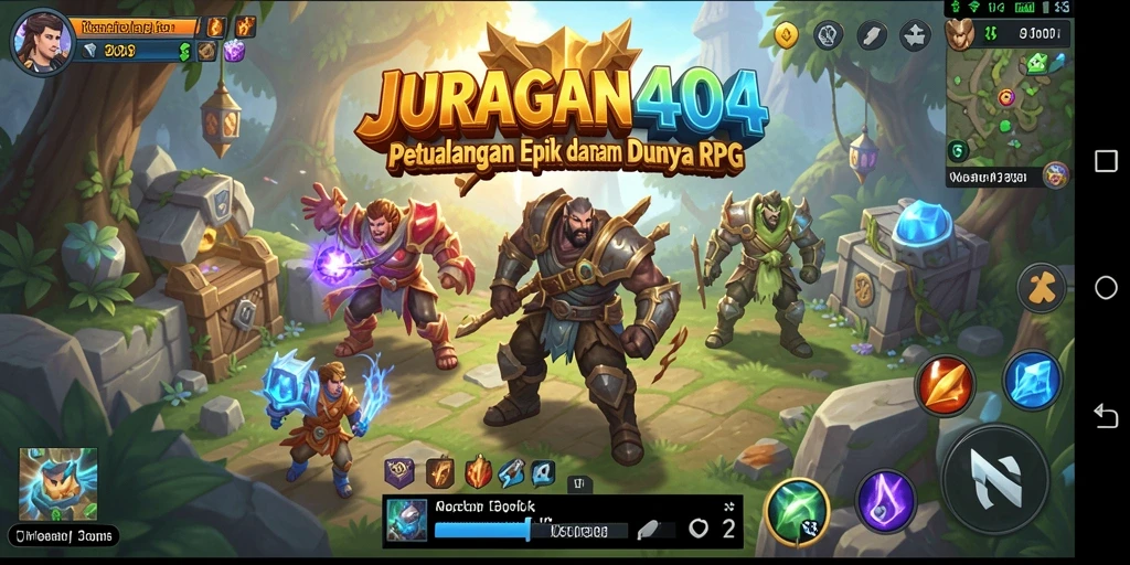 Tampilan menarik dari gameplay JURAGAN404 dengan pertempuran RPG yang dinamis.