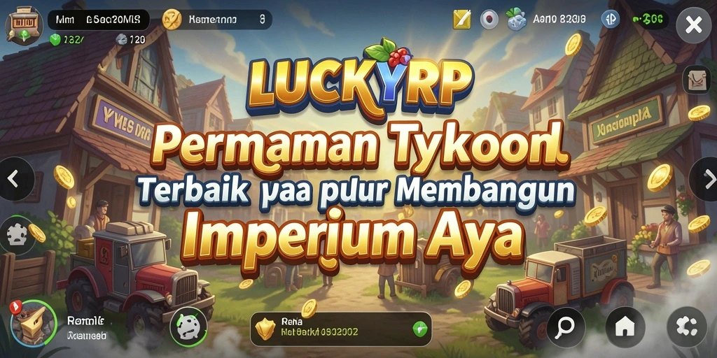 Tangkapan layar LUCKYRP menunjukkan aktivitas membangun imperium bisnis.