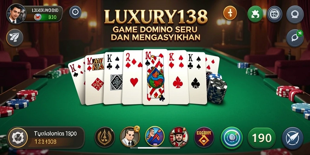 Tampilan utama LUXURY138 menunjukkan keseruan permainan Domino.
