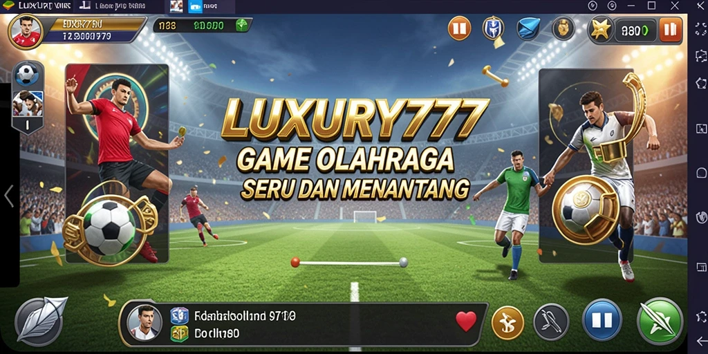 Screenshots menunjukkan gameplay olahraga yang dinamis dan menarik.