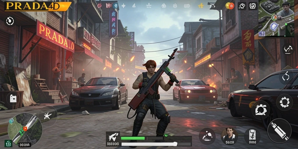 Tampilan utama gameplay PRADA4D dengan aksi interaktif yang menarik.