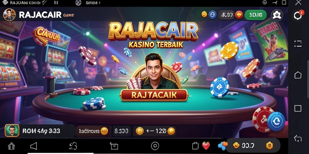 Screenshot utama RAJACAIR menampilkan grafik permainan Kasino yang memikat.
