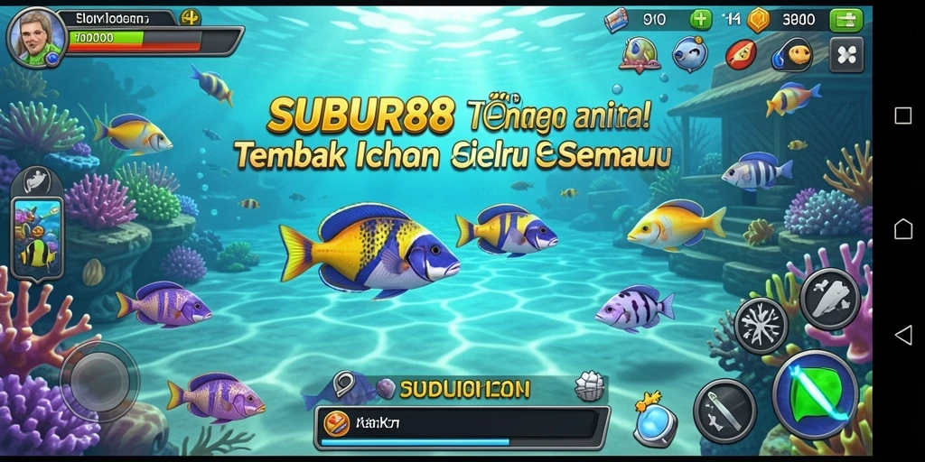 Tampilan permainan menembak ikan yang memukau dan seru.
