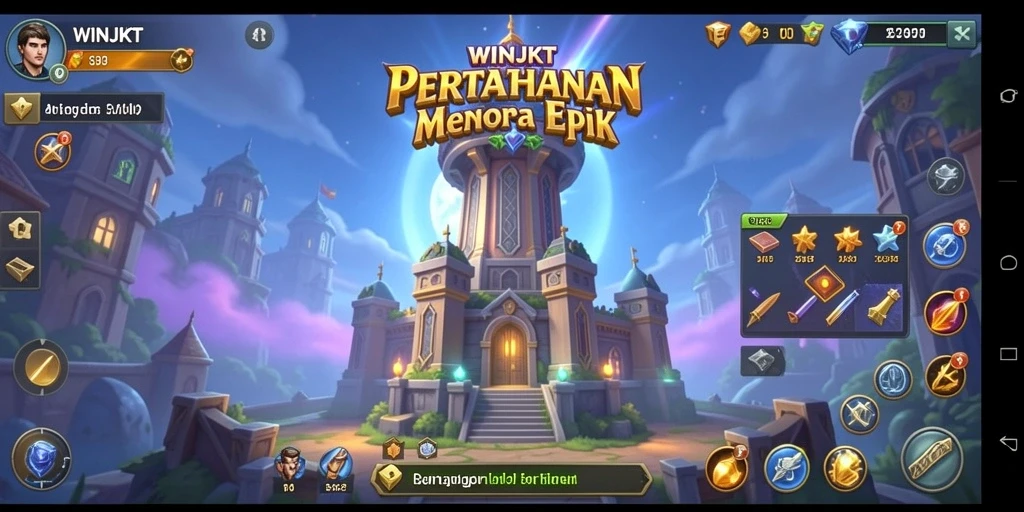 Tampilan gameplay WINJKT yang menegangkan dalam Tower Defense.